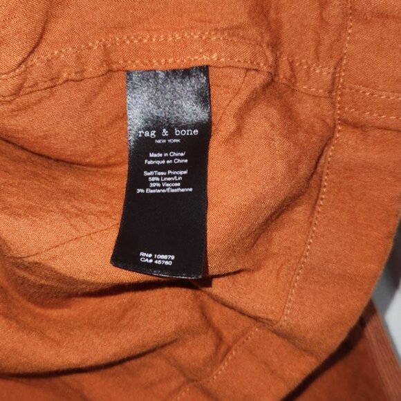 Rag & Bone XXS Cropped Burnt Orange Military Style Jacket - Picture 10 of 16
